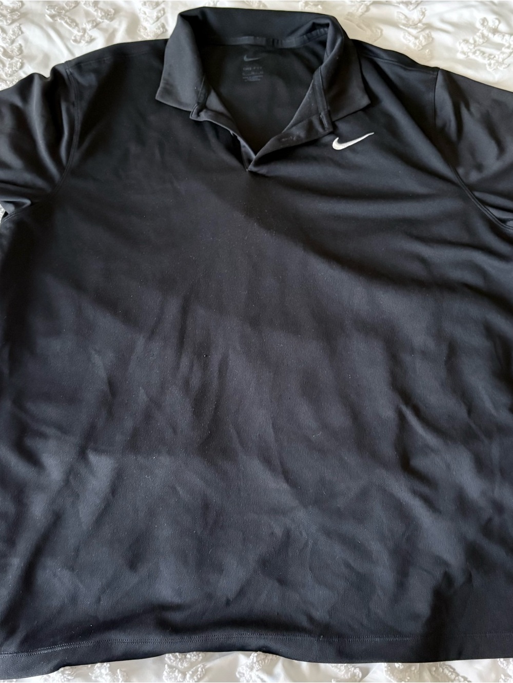 Nike Black Polo with White Swoosh